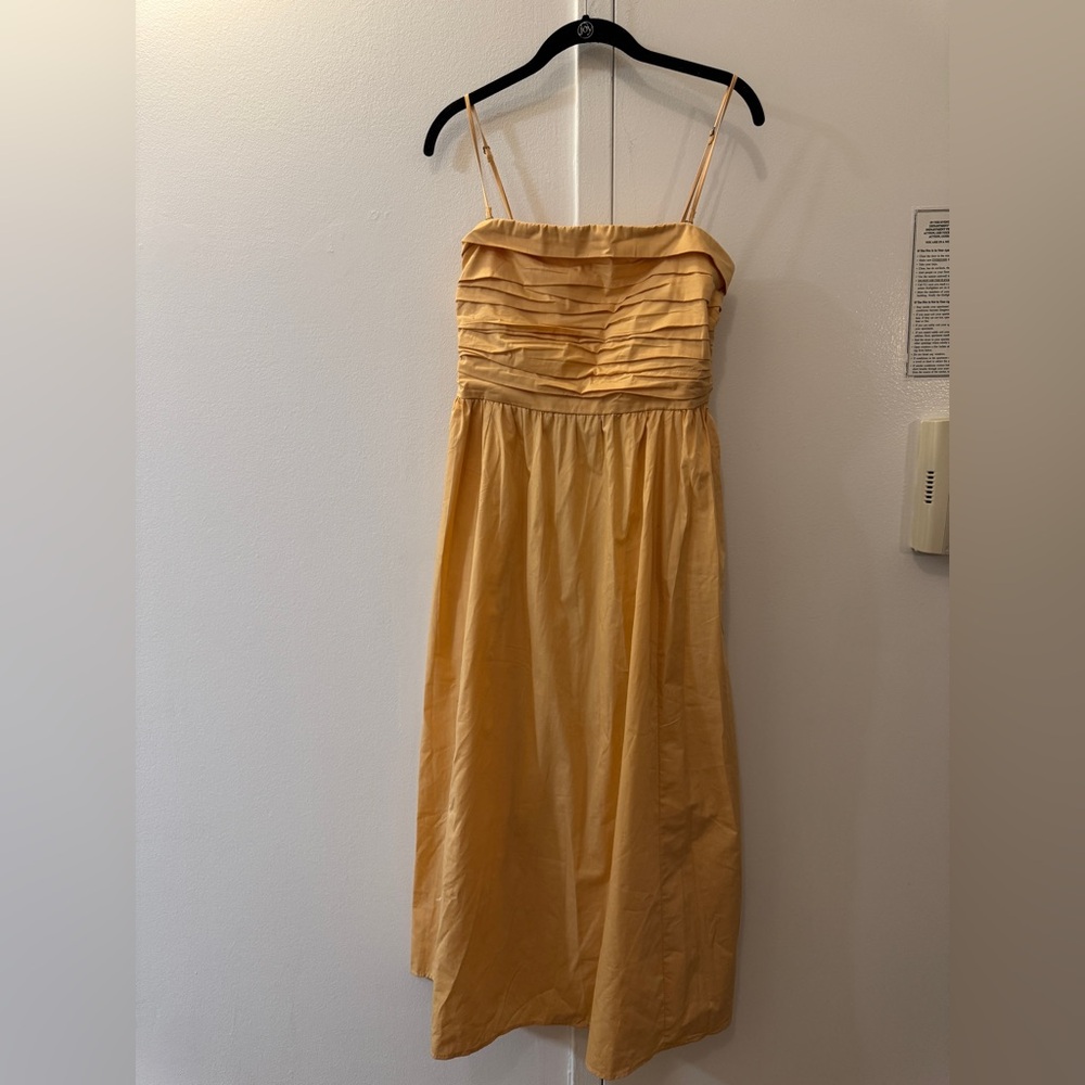 Abercrombie and Fitch Poplin Strapless Midi Dress